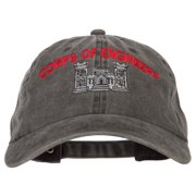 US Army Corps of Engineers Embroidered Washed Buckled Cap - Black OSFM