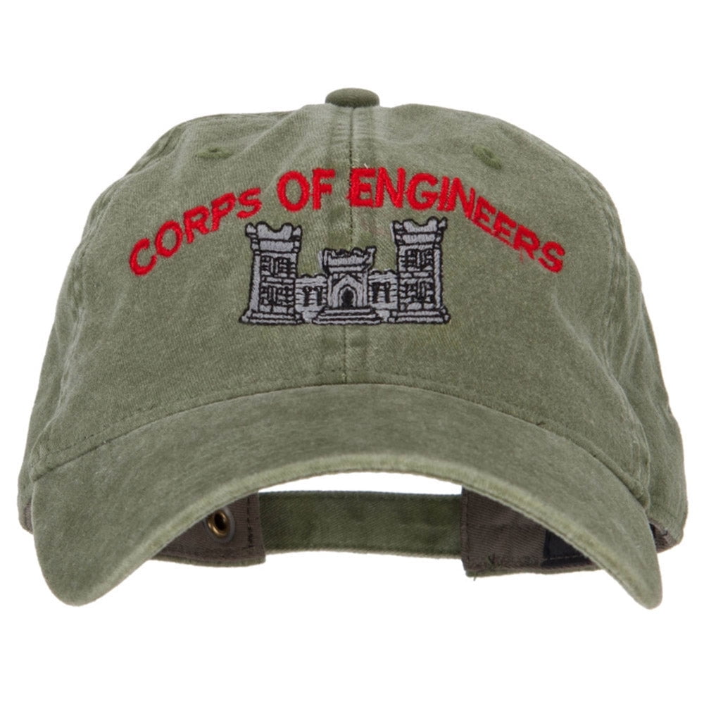 US Army Corps of Engineers Embroidered Washed Buckled Cap - Olive OSFM ...