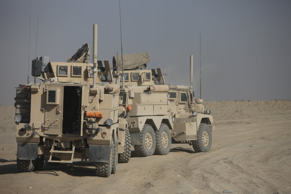 US Army Cougar MRAP vehicles Afghanistan Canvas Art - Terry MooreStocktrek Images (35 x 24)