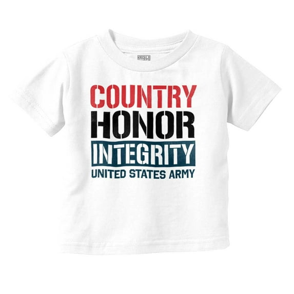 US Army Country Honor Integrity Toddler Boy Girl T Shirt Infant Toddler Brisco Brands 12M
