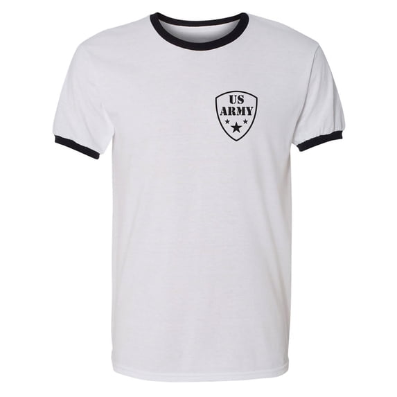 US Army Crest Adult Short Sleeve Ringer T-shirt