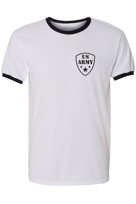 US Army Crest Adult Short Sleeve Ringer T-shirt