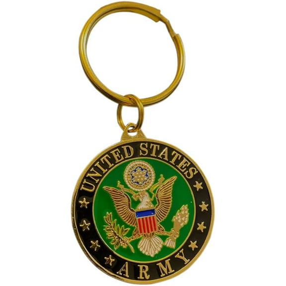 US Army Crest Keychain Patriotic Key Rings Military Gifts Collectibles Men Women