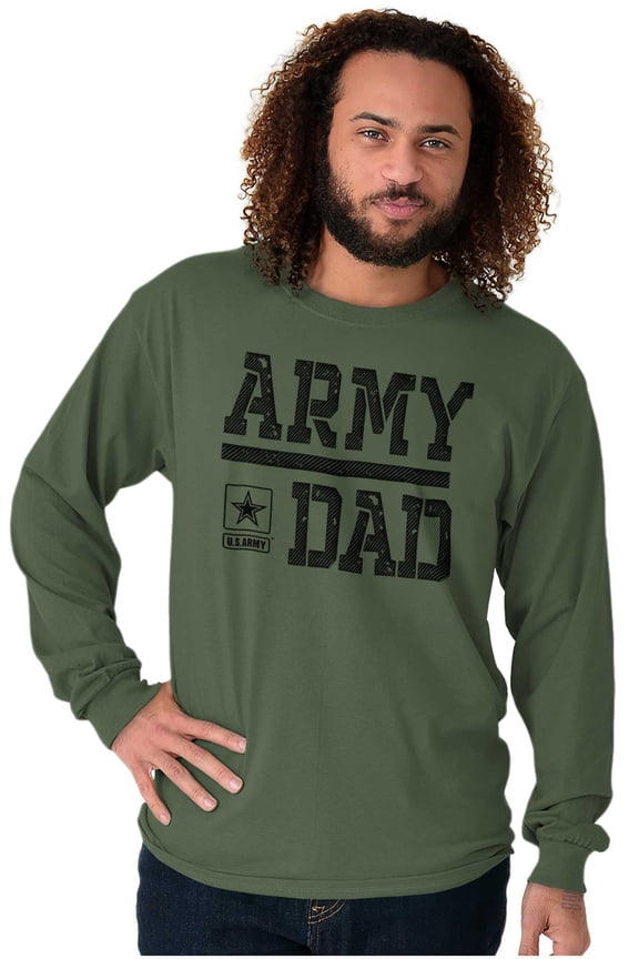 US Army Dad Military Star Logo Men's Long Sleeve Tee T Shirt Brisco Brands S