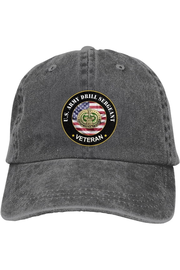 US Army Drill Sergeant Veteran Dad Hat Baseball Unisex Baseball Adjustable Washed Cap