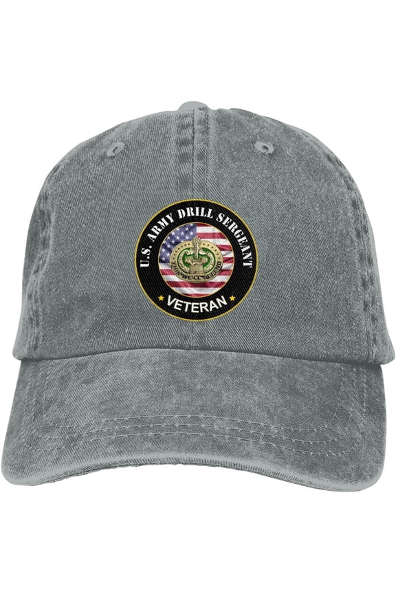 US Army Drill Sergeant Veteran Dad Hat Baseball Unisex Baseball Adjustable Washed Cap