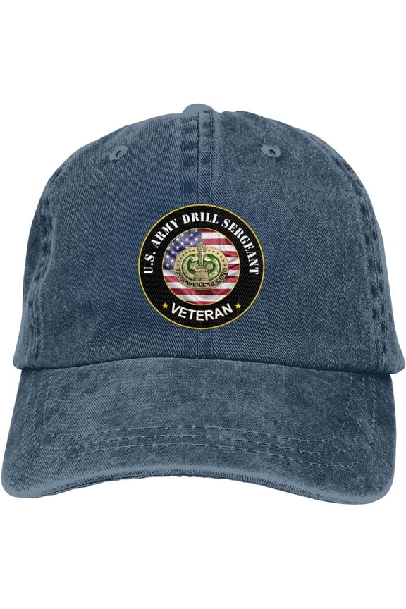 US Army Drill Sergeant Veteran Dad Hat Baseball Unisex Baseball Adjustable Washed Cap