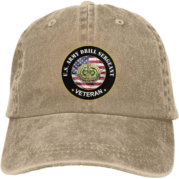 US Army Drill Sergeant Veteran Dad Hat Baseball Unisex Baseball Adjustable Washed Cap