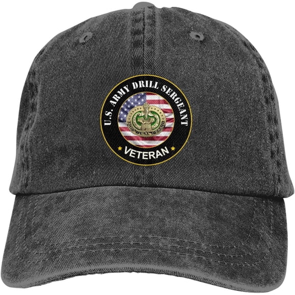US Army Drill Sergeant Veteran Dad Hat Baseball Unisex Baseball Adjustable Washed Cap