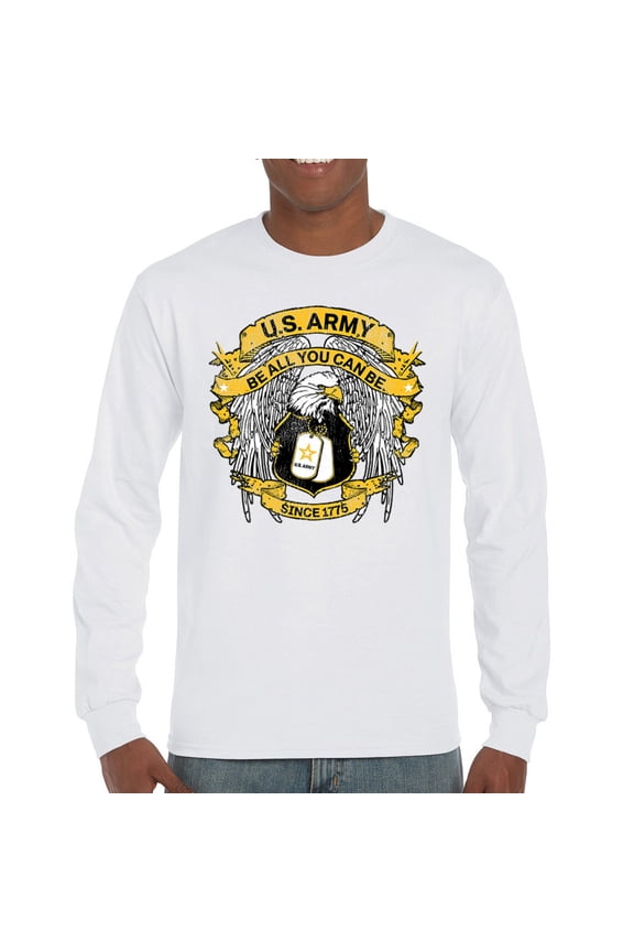 US Army Eagle Be All You Can Be Long Sleeve T-shirt Military Strong Veteran DD 214 Patriotic Armed Forces Licensed