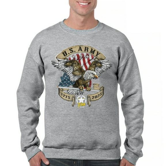 US Army Eagle Crewneck Sweatshirt 250 Years Anniversary American Veteran DD 214