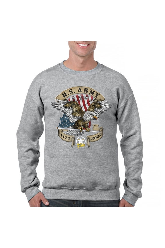 US Army Eagle Crewneck Sweatshirt 250 Years Anniversary American Veteran DD 214