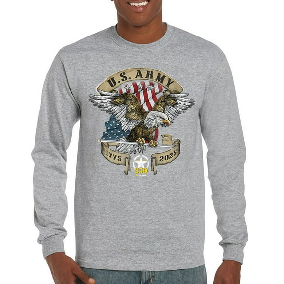 US Army Eagle Long Sleeve T-shirt 250 Years Anniversary American Veteran DD 214