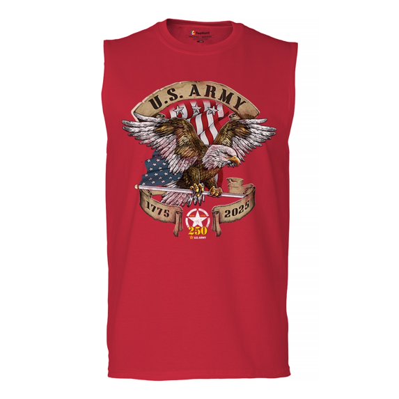 US Army Eagle Men's Muscle Shirt 250 Years Anniversary American Veteran DD 214