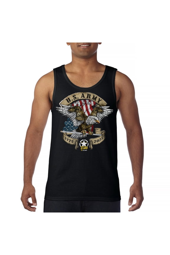 US Army Eagle Men's Tank Top 250 Years Anniversary American Veteran DD 214