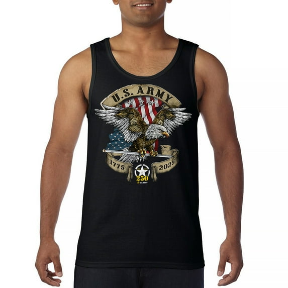 US Army Eagle Men's Tank Top 250 Years Anniversary American Veteran DD 214