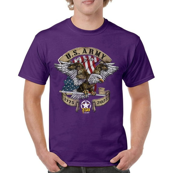 US Army Eagle T-shirt 250 Years Anniversary American Veteran DD 214 Men's Tee