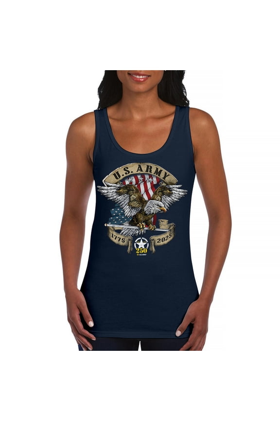 US Army Eagle Women's Tank Top 250 Years Anniversary American Veteran DD 214