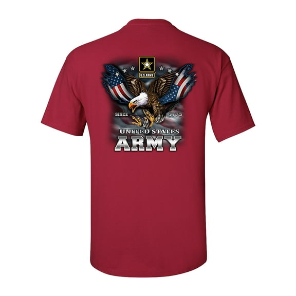 US Army Eagle and Flag Unisex Short Sleeve T-shirt-Cardinal-Small