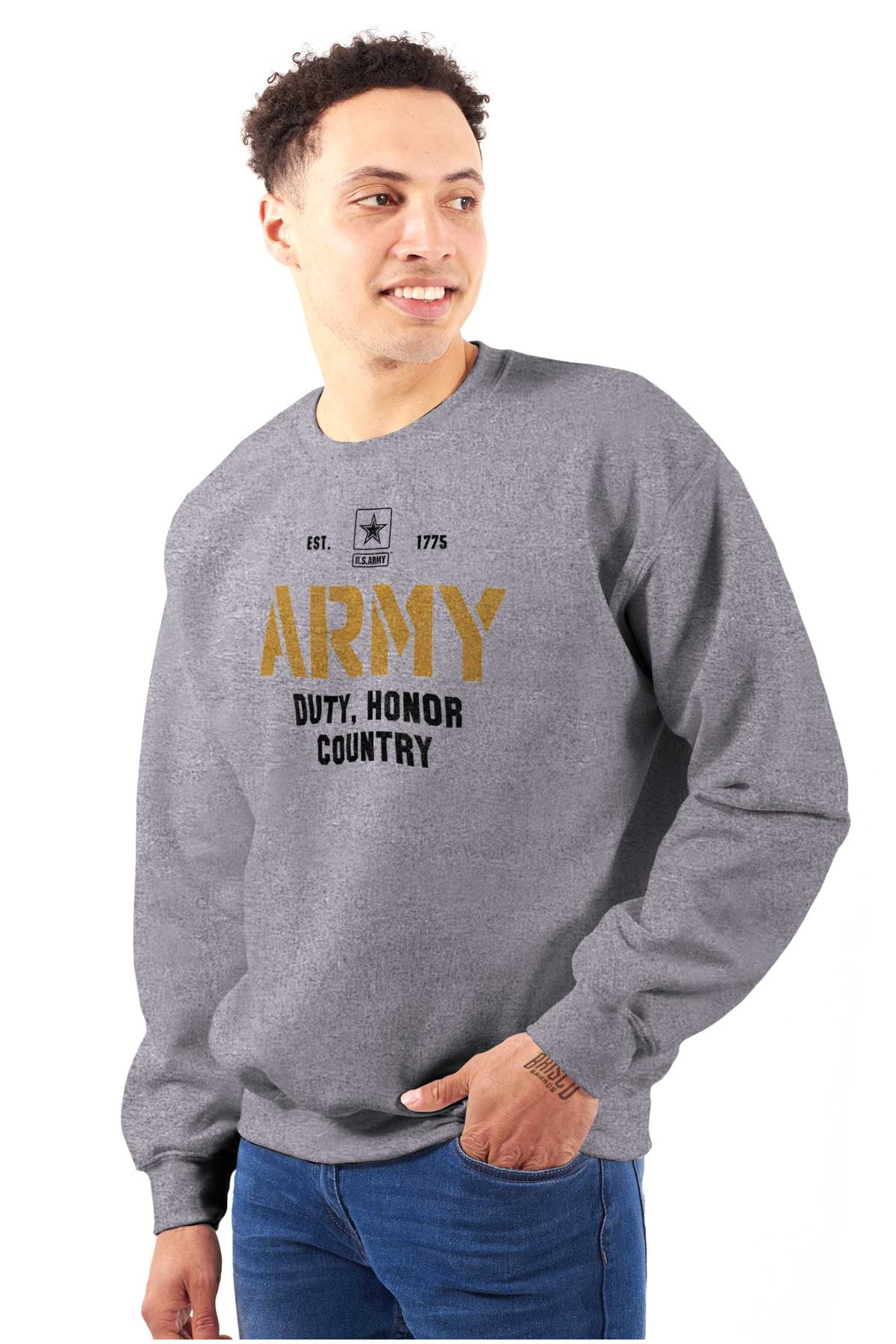 US Army Star Logo I Love My Soldier Sweatshirt for Men or Women