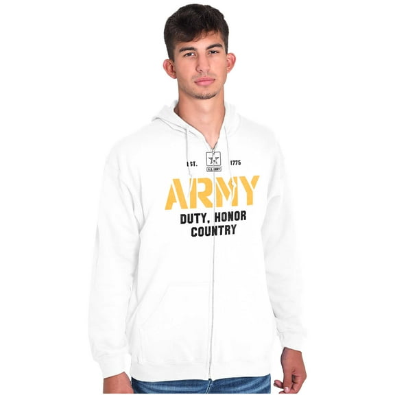 US Army Est 1775 Duty Honor Country Unisex Plus Size Zip Hoodie Brisco Brands 4X