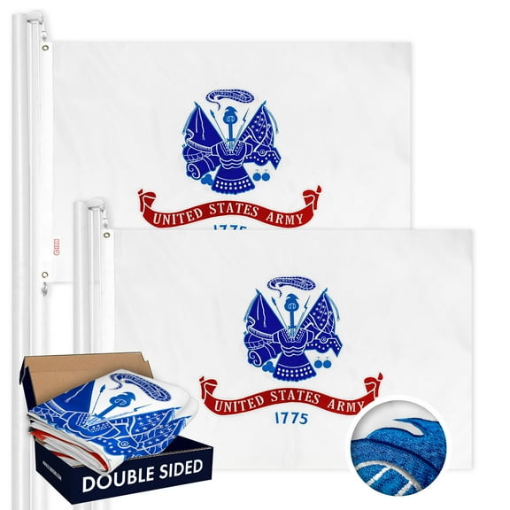 US Army Flag 2x3FT 2-Pack Double-sided Embroidered Polyester By G128
