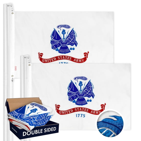 US Army Flag 3x5FT 2-Pack Double-sided Embroidered Polyester By G128