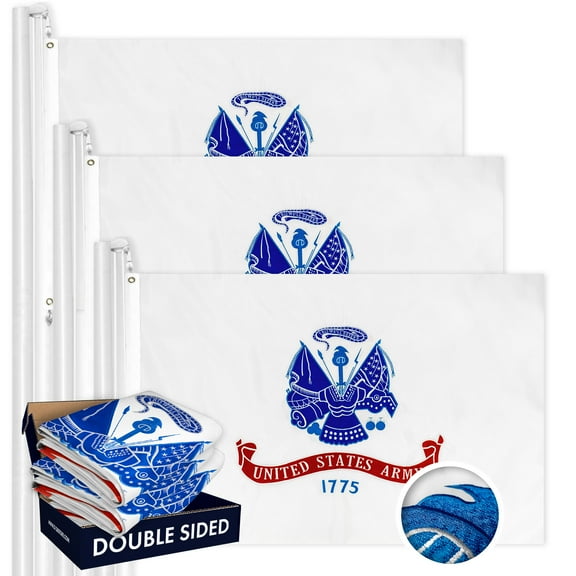 US Army Flag 3x5FT 3-Pack Double-sided Embroidered Polyester By G128