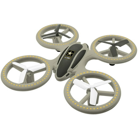 US Army Flare Quadcopter Drone with LED Glowing Crash Guards and Remote Control