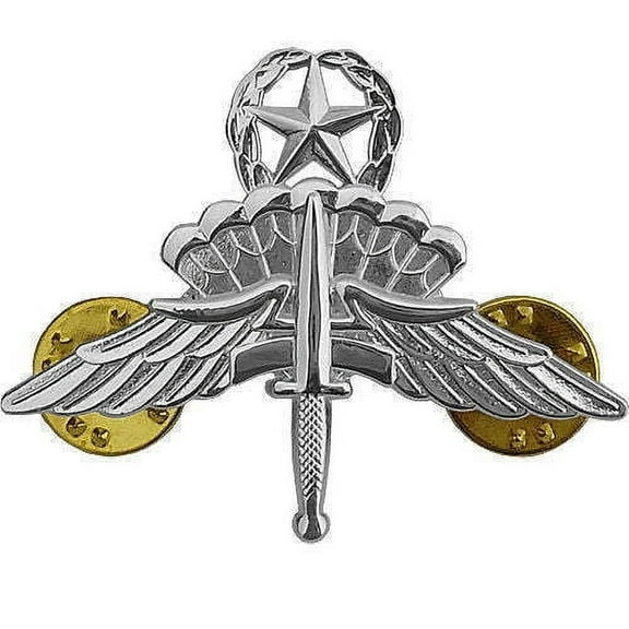 US Army Free Fall Master Jump Wings Halo Mirror Finish Badge Official Licensed