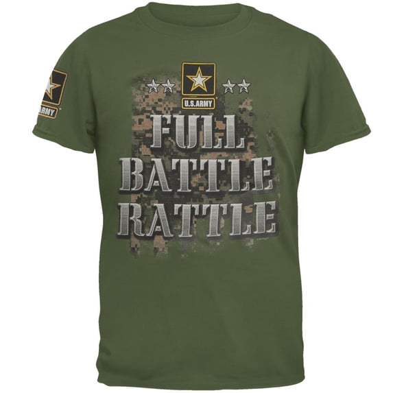US Army Full Battle Rattle Mens T Shirt Military Green 3X-LG