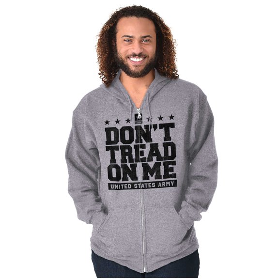 US Army Gadsden Flag Slogan Saying Zip Up Hoodie Men's Women's Brisco Brands X