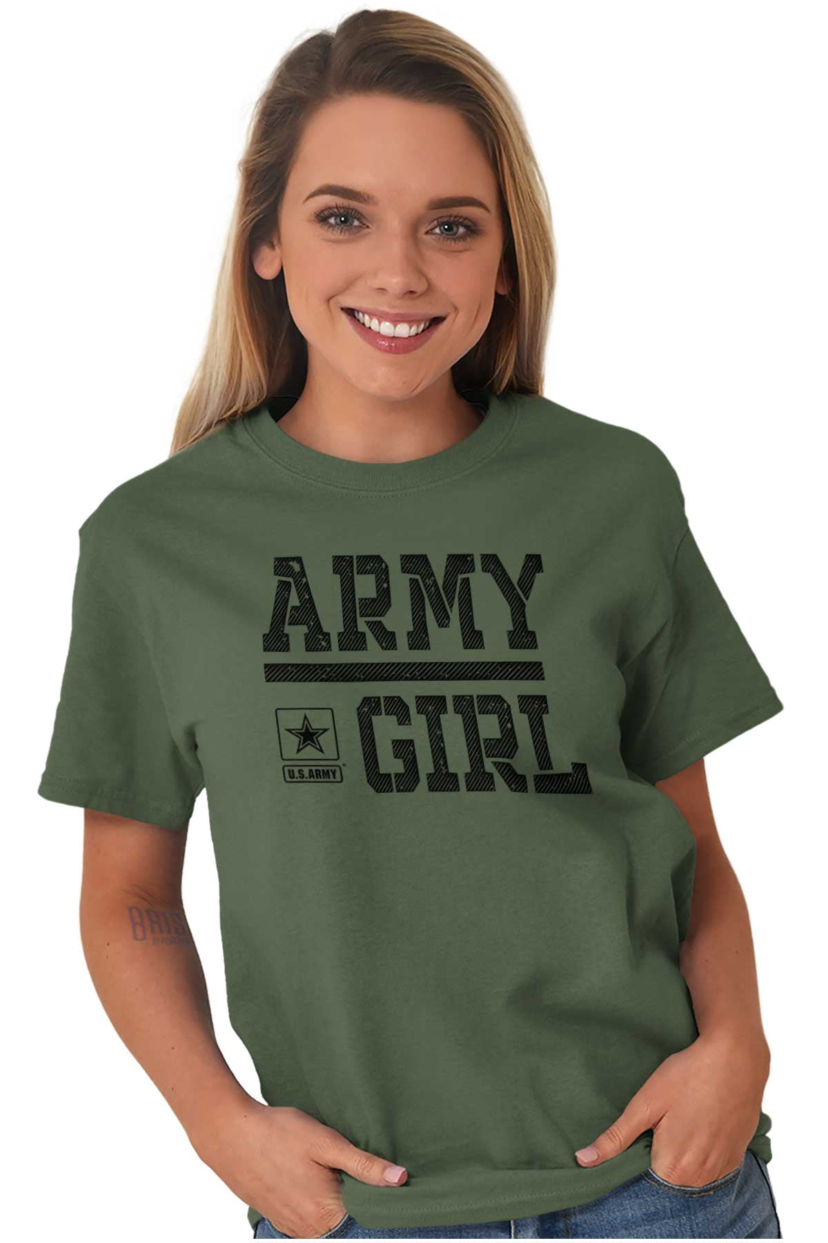 US Army Girl Military Star Logo Women Plus Size Graphic Tee Tees Brisco ...