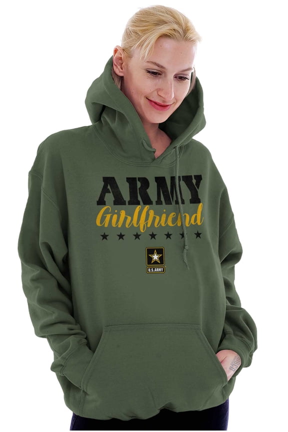 US Army Girlfriend Military Logo Hoodie Sweatshirt Women Brisco Brands S