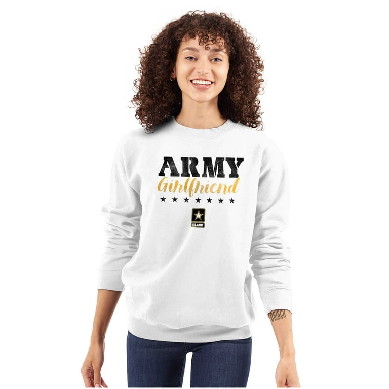 US Army Girlfriend Military Logo Women Crewneck Sweatshirt Brisco Brands L