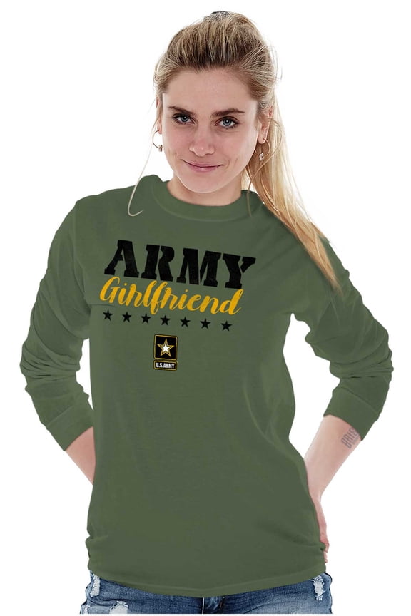 US Army Girlfriend Military Logo Women Plus Size Long Sleeve Tee Brisco Brands 2X