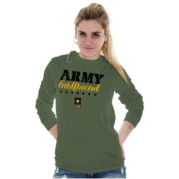 US Army Girlfriend Military Logo Women Plus Size Long Sleeve Tee Brisco Brands 2X