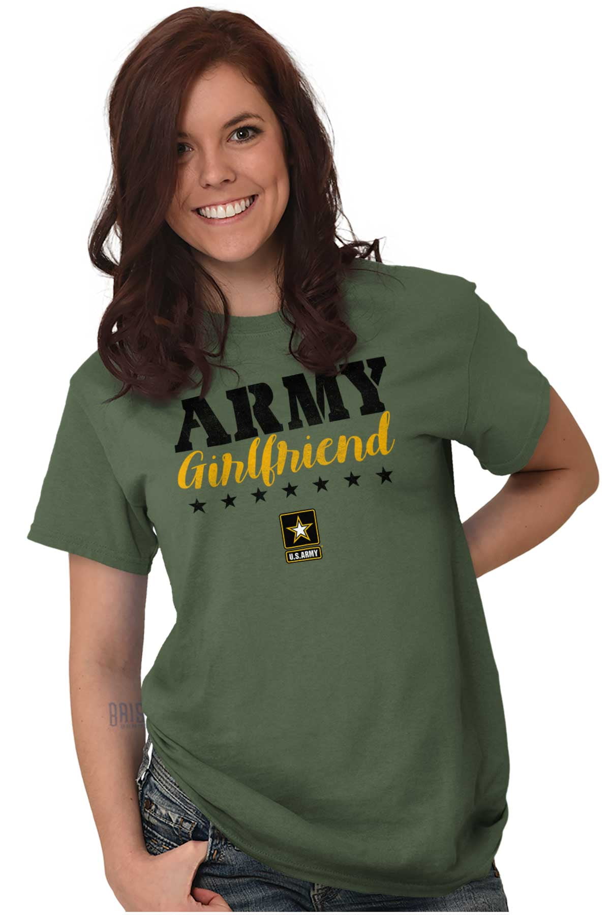 US Army Girlfriend Military Logo Women's Graphic T Shirt Tees Brisco ...