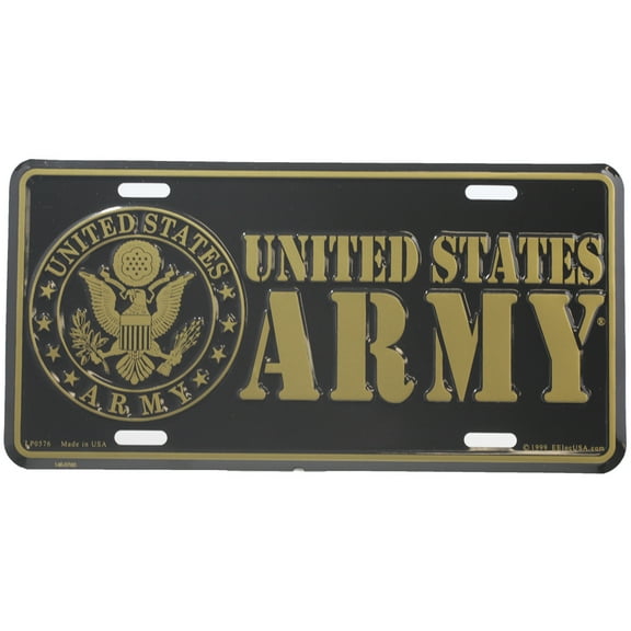 US Army Gold Color Logo License Plate