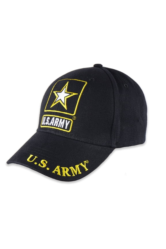 US Army Hat for Men and Women Officially Licensed Product Adjustable Strap Baseball Cap - US Army Embroidered Army Baseball Cap Beautifully Stitched Lettering on The Front and Back (Black)