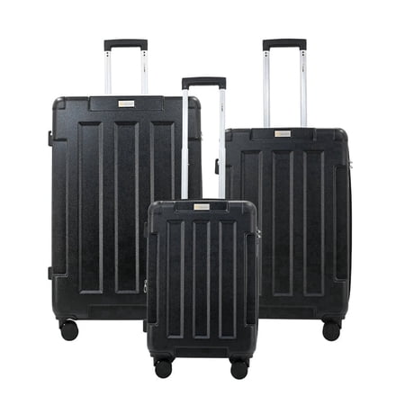 U.S Army Hawk ABS Hard Shell Spinner Luggage Set, 3 Piece, 20 in 24 in 28 in - Black
