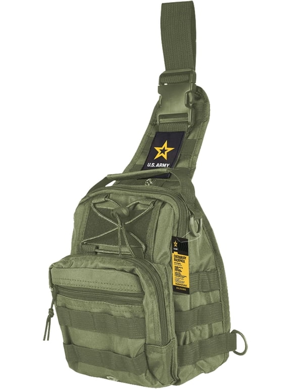 C-J Tech Heavy Duty Sling Backpack, Casual Crossbody Daypack for Adults, Outdoor, Hiking, Green