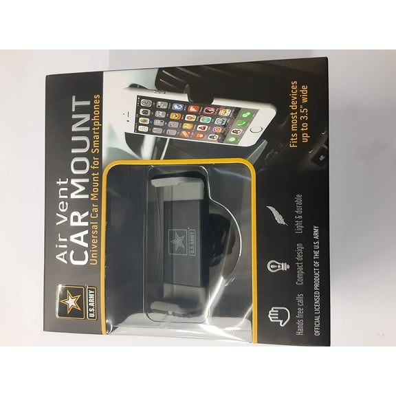 US Army Licensed Air Vent Car Mount Cell Phone Holder