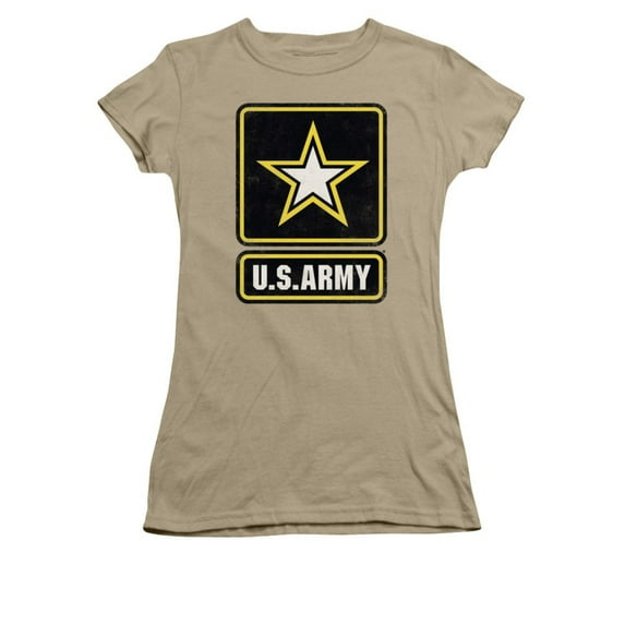 US Army Logo Brown Juniors T-Shirt-X-Large