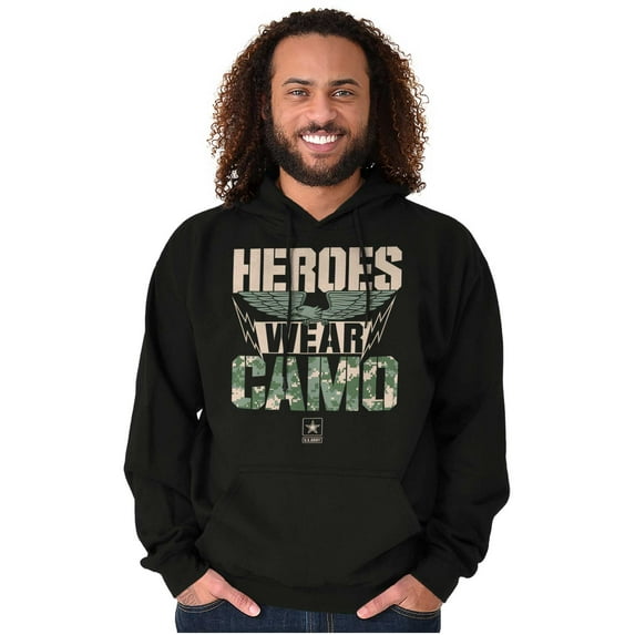 US Army Logo Heroes Wear Camo Eagle Hoodie Sweatshirt Women Men Brisco Brands S