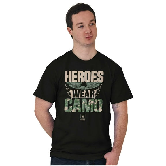 US Army Logo Heroes Wear Camo Eagle Men's Graphic T Shirt Tees Brisco Brands S