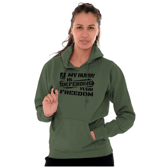 US Army Logo Hubby Defending Freedom Women Plus Size Hoodie Brisco Brands 2X