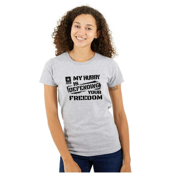 US Army Logo Hubby Defending Freedom Women's Plus Size Shirt Brisco Brands 2X