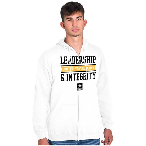 US Army Logo Leadership Integrity Unisex Plus Size Zip Hoodie Brisco Brands 2X