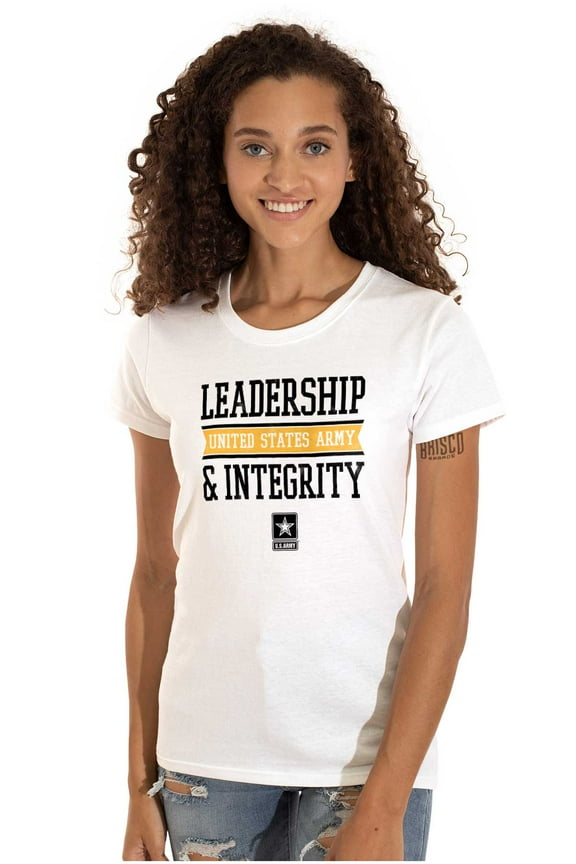 US Army Logo Leadership Integrity Women's T Shirt Ladies Tee Brisco Brands S